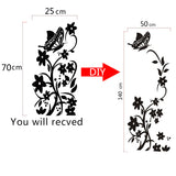 High Quality Creative Refrigerator Black Sticker Butterfly Pattern Wall Stickers